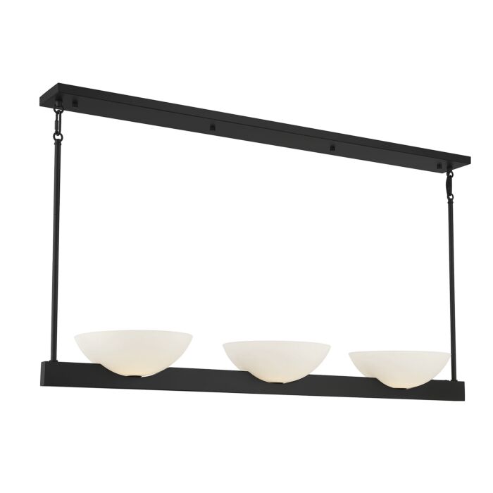 Savoy House Fallon 3 Light Linear Chandelier in Matte Black