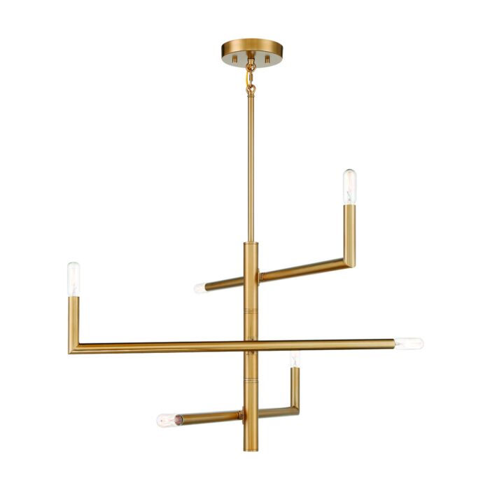 Savoy House Cristofer 6 Light Chandelier in Warm Brass