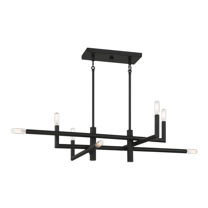 Savoy House Cristofer 8 Light Linear Chandelier in Matte Black
