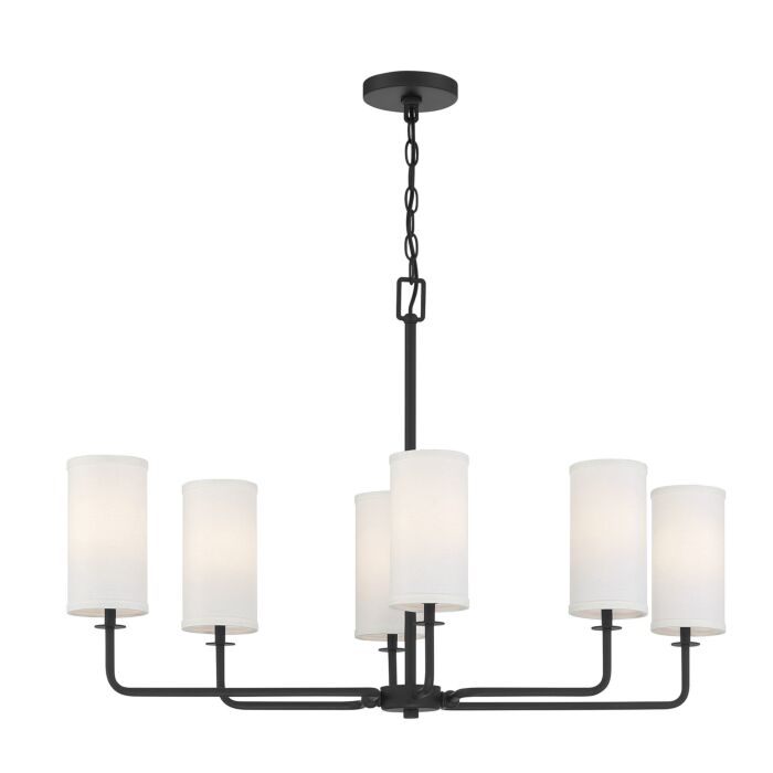 Savoy House Powell 6 Light Linear Chandelier in Matte Black