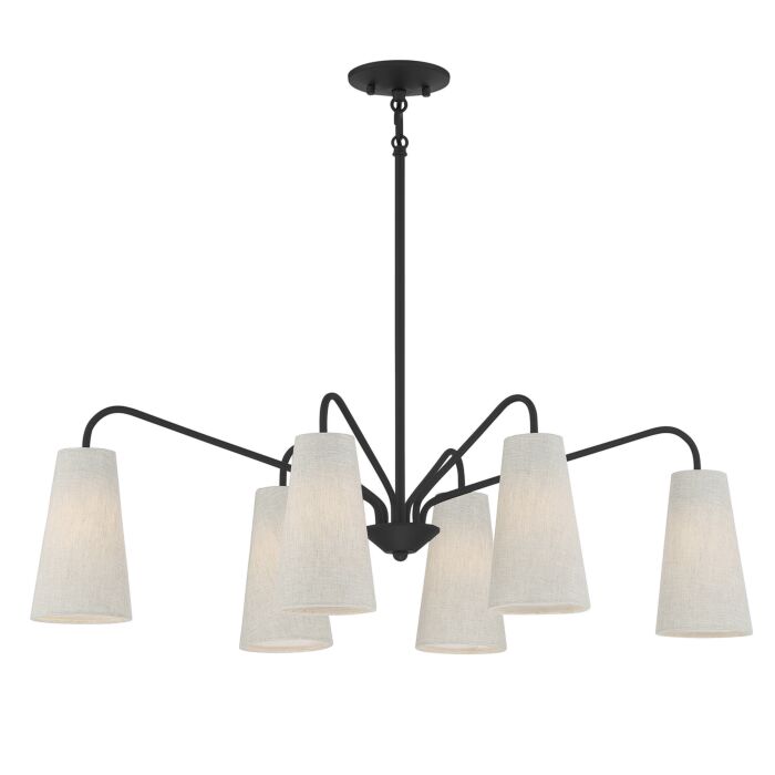 Savoy House Edgewood 6 Light Linear Chandelier in Matte Black