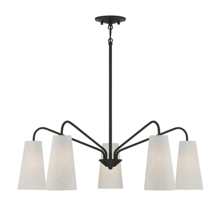 Savoy House Edgewood 5 Light Chandelier in Matte Black