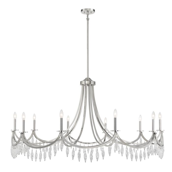 Savoy House Kameron 10 Light Chandelier in Polished Nickel