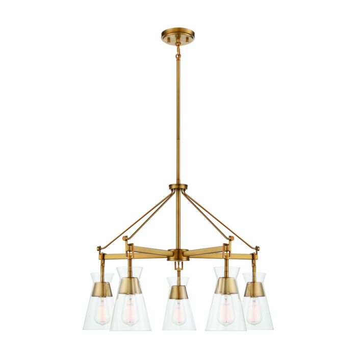 Savoy House Lakewood 5 Light Chandelier in Warm Brass