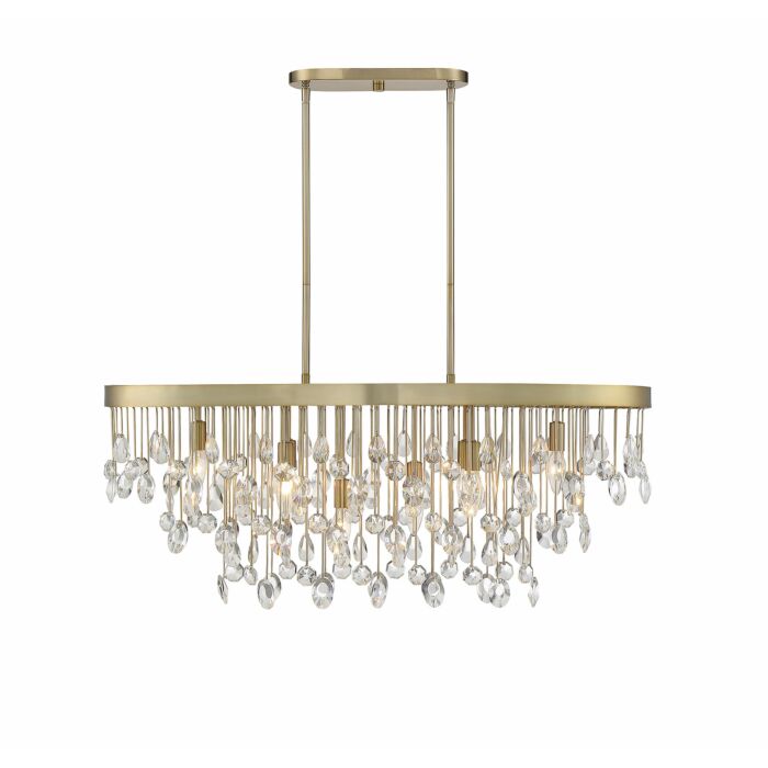Savoy House Livorno 8 Light Oval Chandelier in Noble Brass