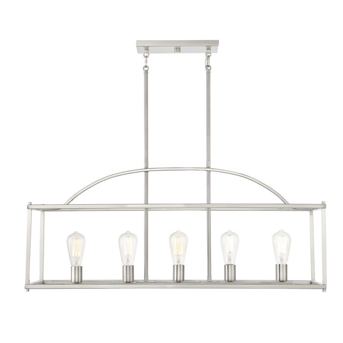 Savoy House Palladian 5 Light Linear Chandelier in Satin Nickel