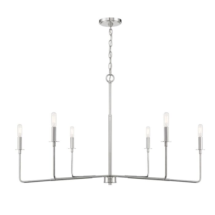 Savoy House Salerno 6 Light Chandelier in Polished Nickel
