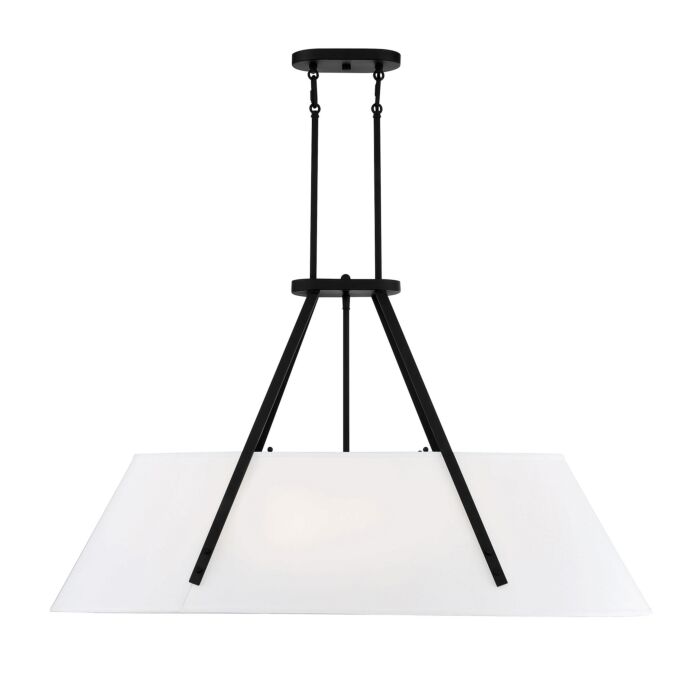 Savoy House Newport 6 Light Oval Chandelier in Matte Black