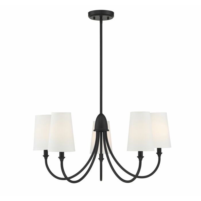 Savoy House Cameron 5 Light Chandelier in Matte Black