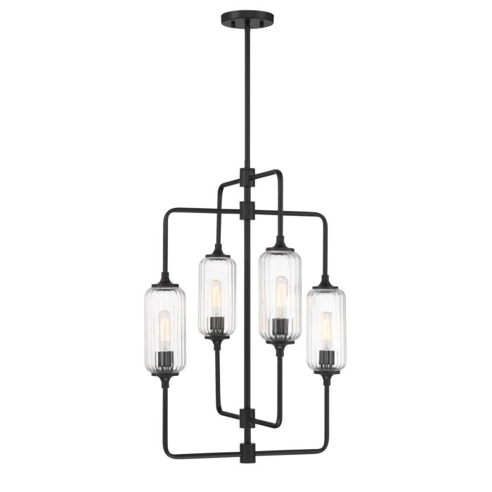 Holton 4-Light Chandelier in Matte Black