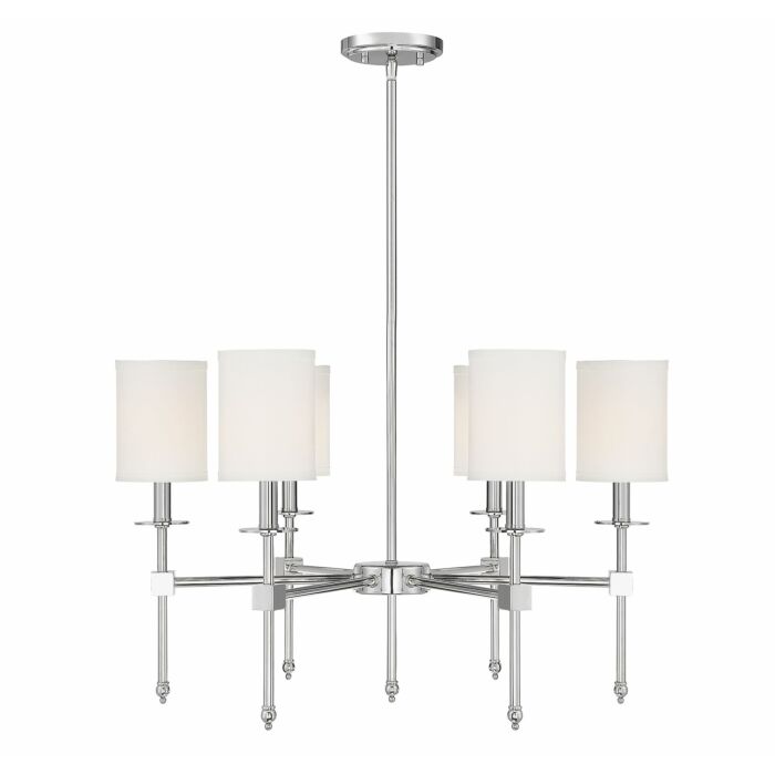 Savoy House Chatham 6 Light Chandelier in Polished Nickel
