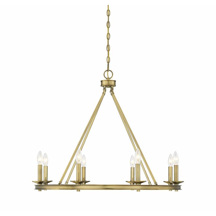 Savoy House Middleton 8 Light Chandelier in Warm Brass