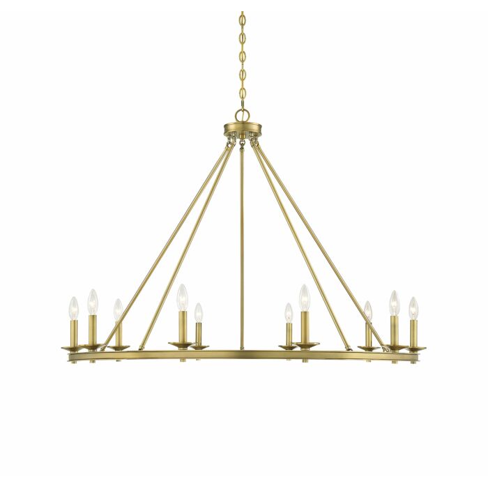 Savoy House Middleton 10 Light Chandelier in Warm Brass