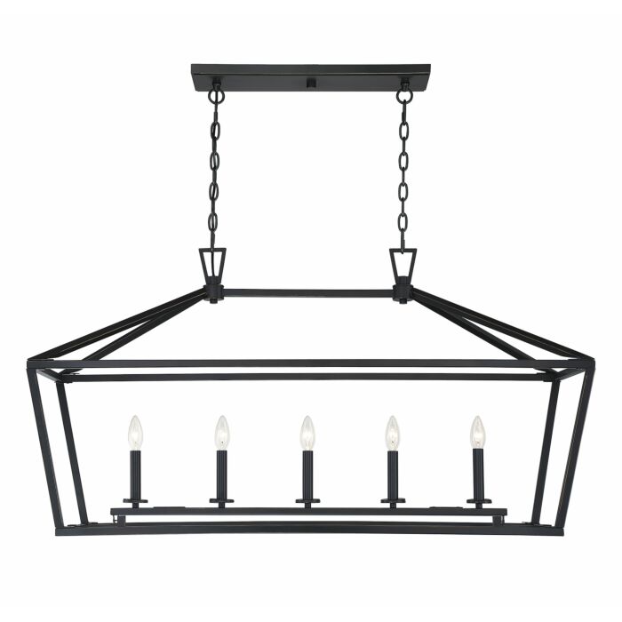 Savoy House Townsend 5 Light Linear Chandelier in Classic Bronze