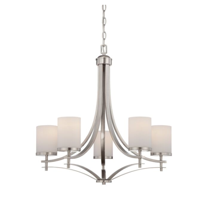 Savoy House Colton 5 Light Chandelier in Satin Nickel