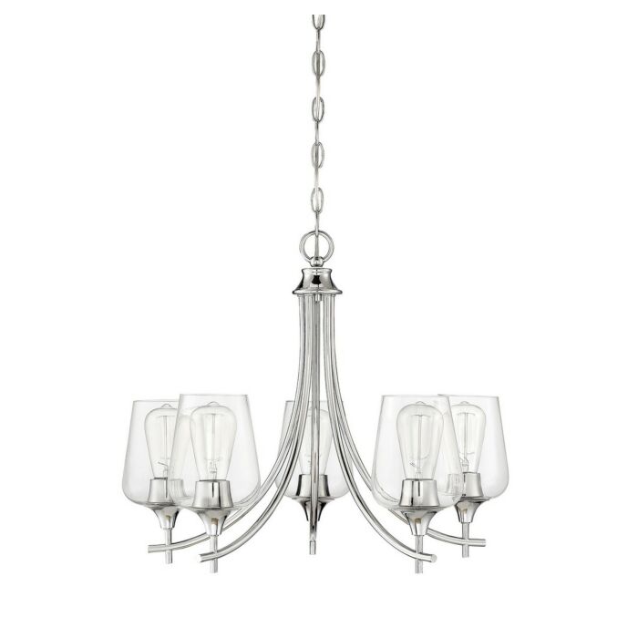 Savoy House Octave 5 Light Chandelier in Polished Chrome