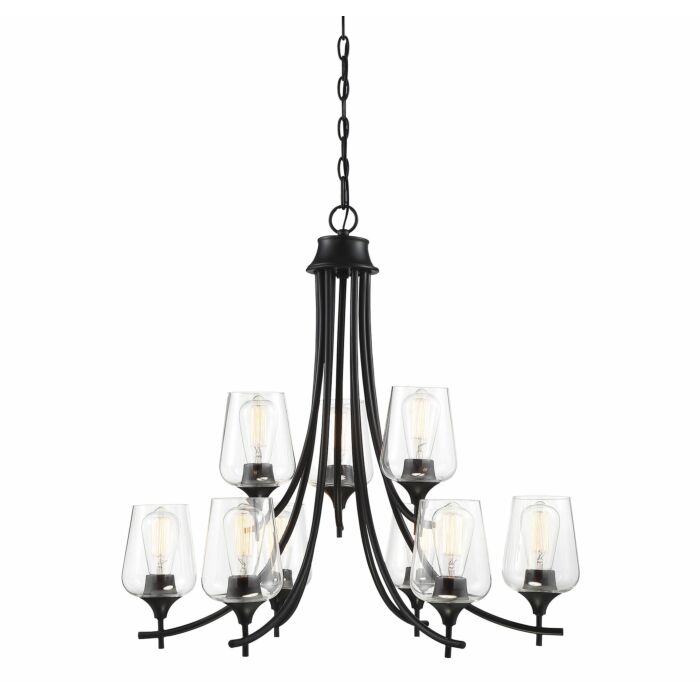Savoy House Octave 9 Light Chandelier in Black