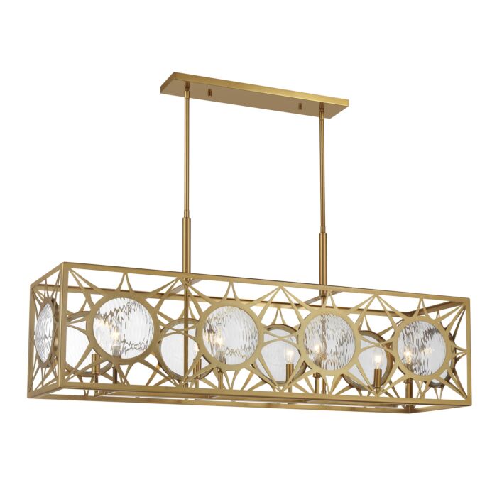 Balfour 8-Light Linear Chandelier in Warm Brass