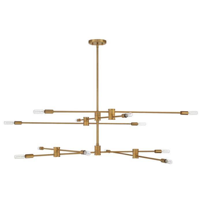 Savoy House Lyrique 12 Light Chandelier in Warm Brass