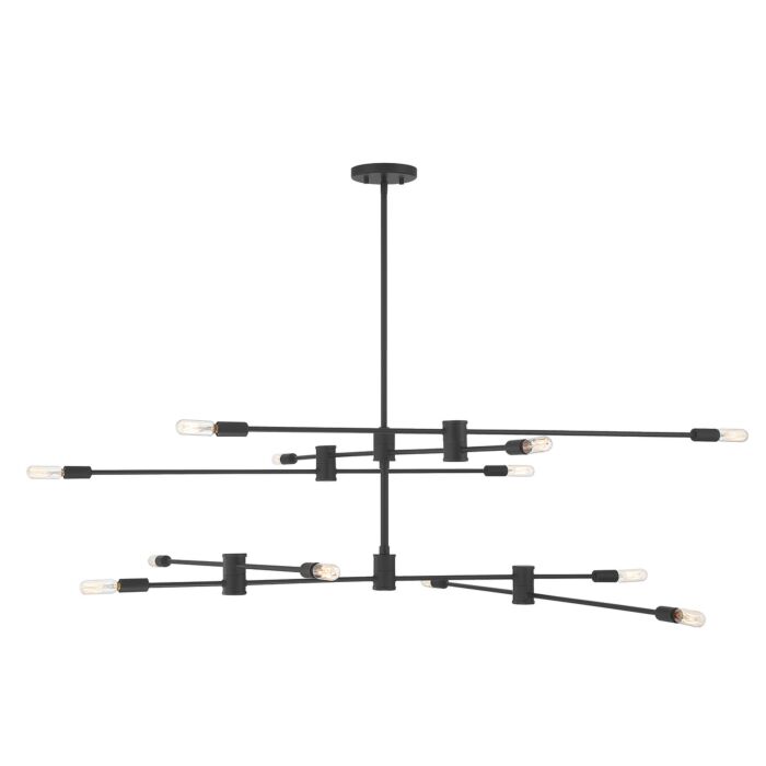 Savoy House Lyrique 12 Light Chandelier in Matte Black