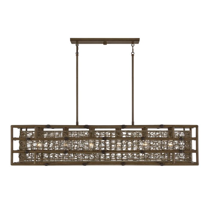 Savoy House Treviso 6 Light Linear Chandelier in Grapevine