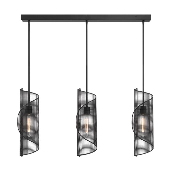 Hillbourne 3-Light Linear Chandelier in Matte Black