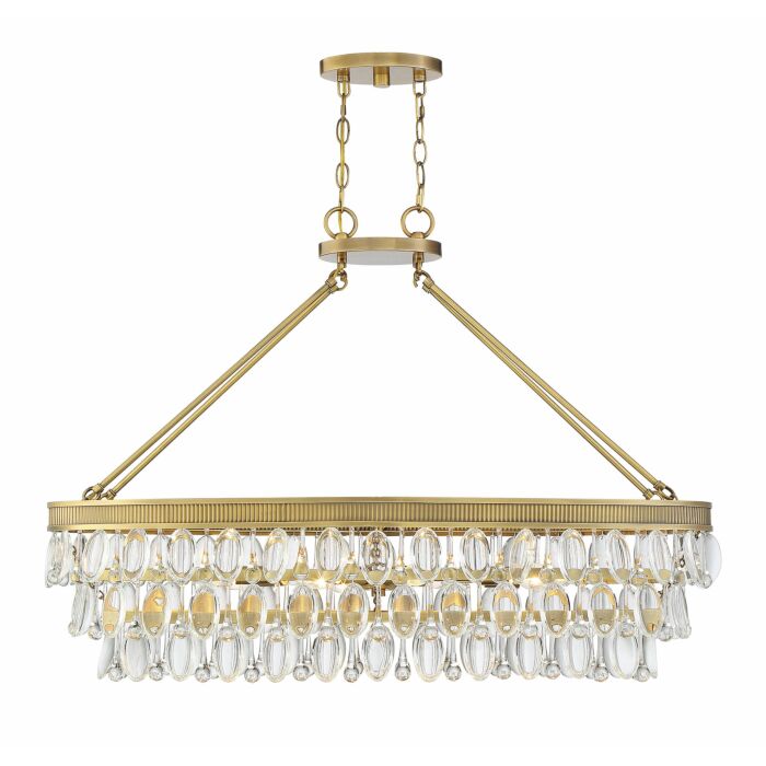 Savoy House Windham 8 Light Linear Chandelier in Warm Brass