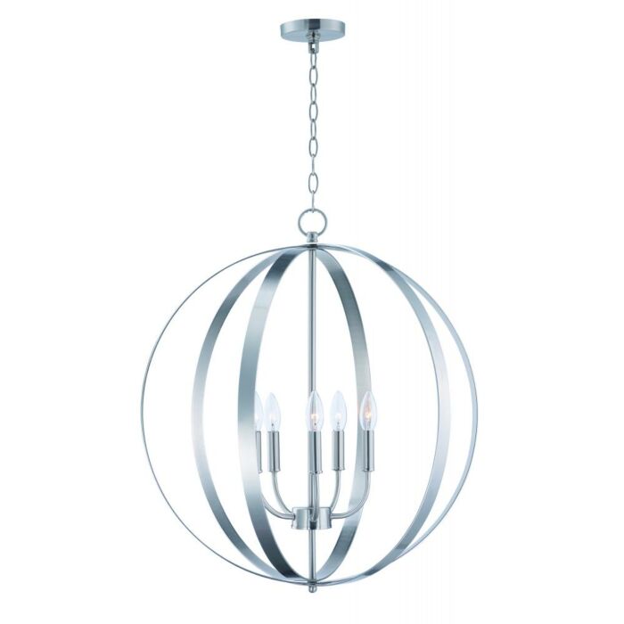Maxim Provident 5 Light Globe Pendant in Satin Nickel