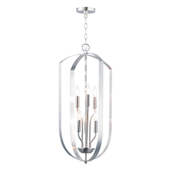Maxim Provident 6 Light Transitional Chandelier in Satin Nickel