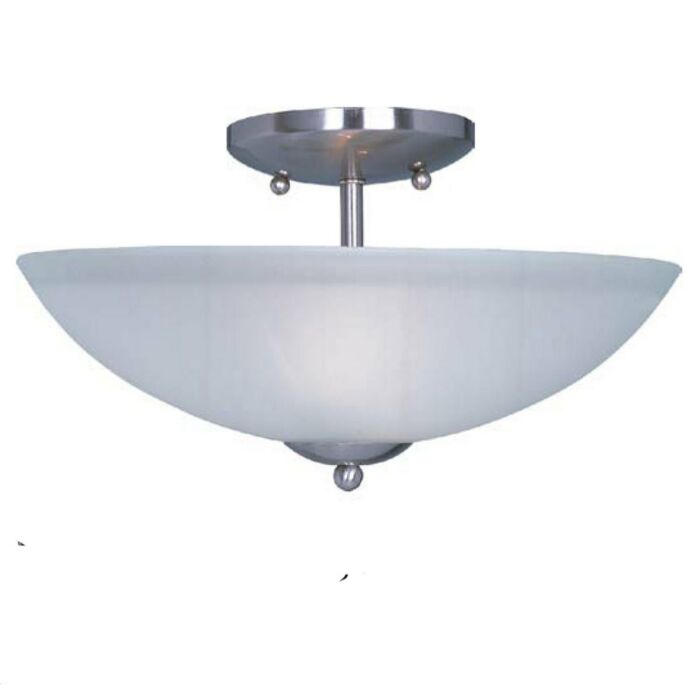 Maxim Lighting Logan 13 Inch 2 Light Frosted Semi Flush Mount in Satin Nickel
