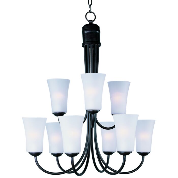 Maxim Logan 28.5 Inch 9 Light Multi Tier Chandelier in Oil Rubbed Bronze