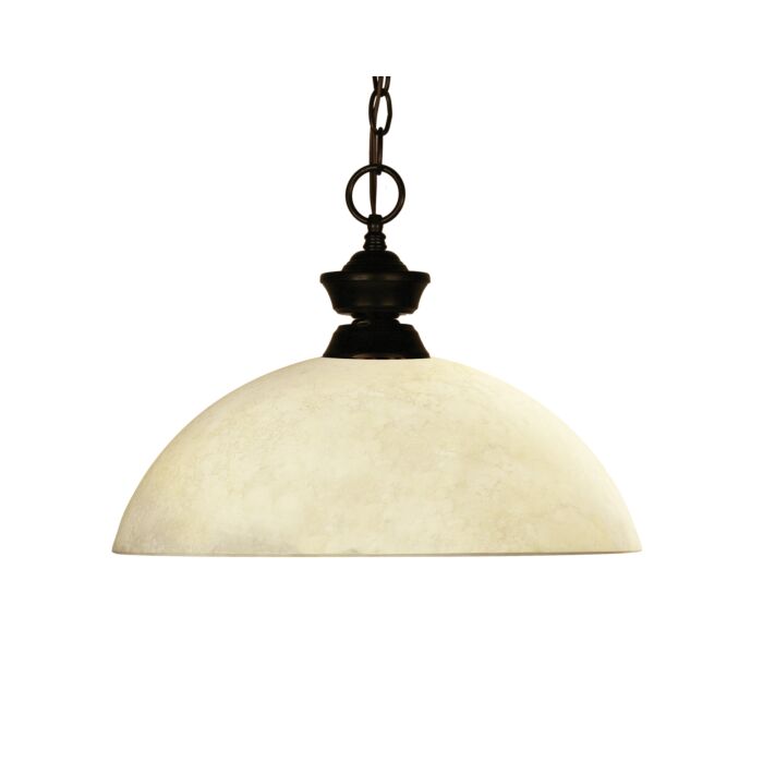 Z Lite Challenger with Riviera Bronze 1 Light Pendant Light In Bronze