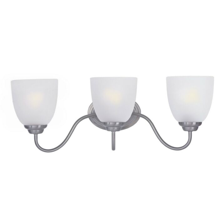 Maxim Stefan 21.5 Inch 3 Light Frosted Glass Bathroom Vanity Light in Satin Nickel