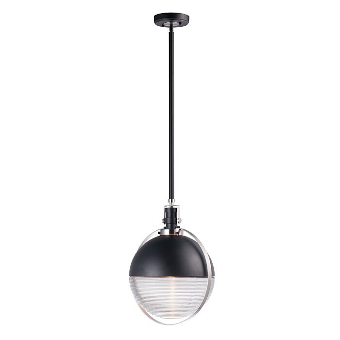 Maxim Axiom Pendant Light in Black and Satin Nickel