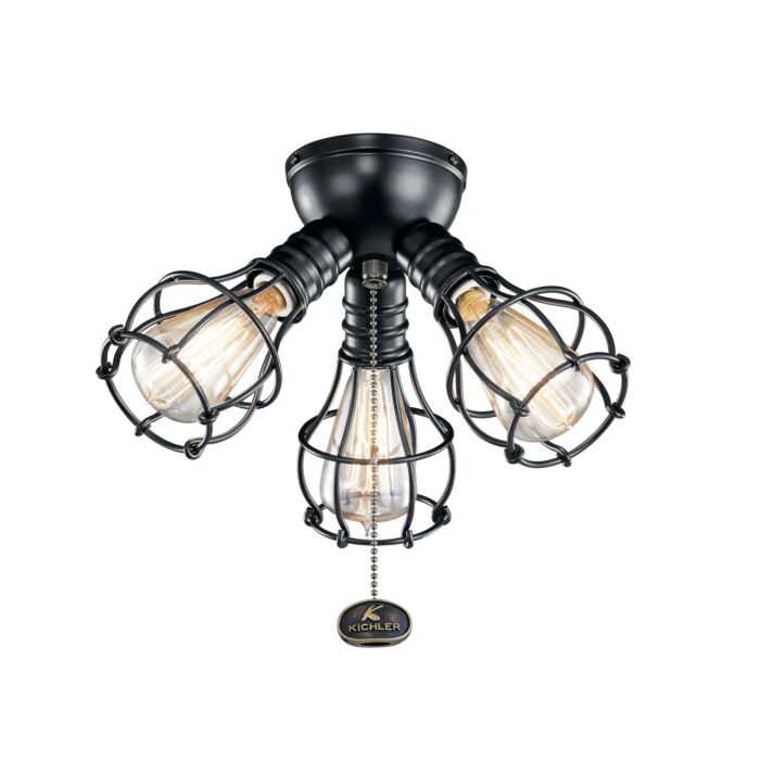Accessory 3-Light Fan Light Kits in Black