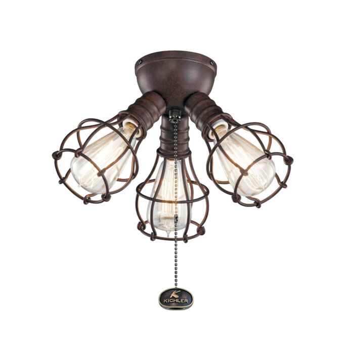 Accessory 3-Light Fan Light Kits in Bronze / Dark