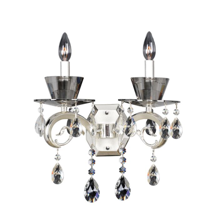 Allegri Locatelli 2 Light 15 Inch Wall Sconce in Two Tone Silver