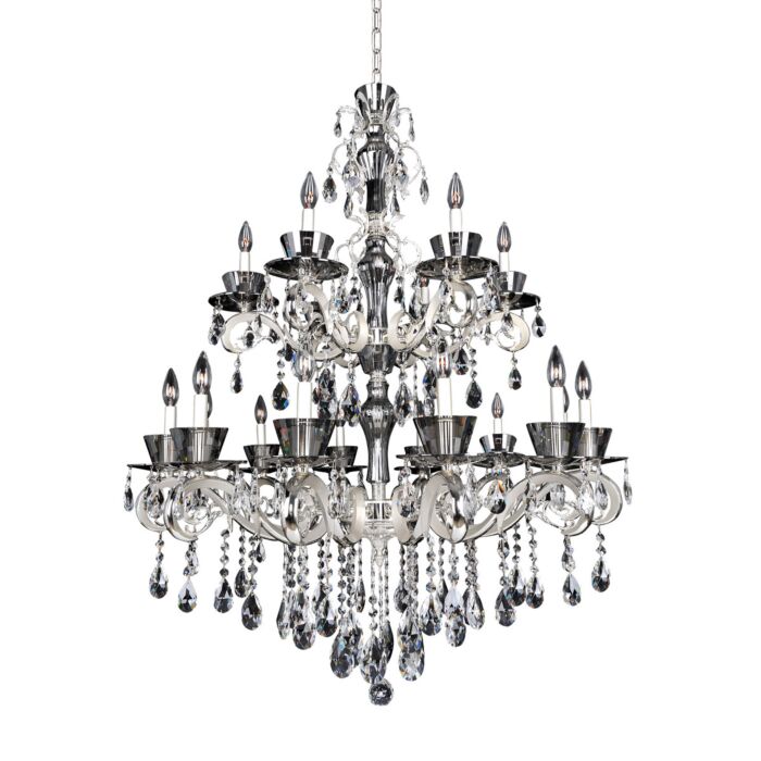 Allegri Locatelli 18 Light Contemporary Chandelier in Two Tone Silver