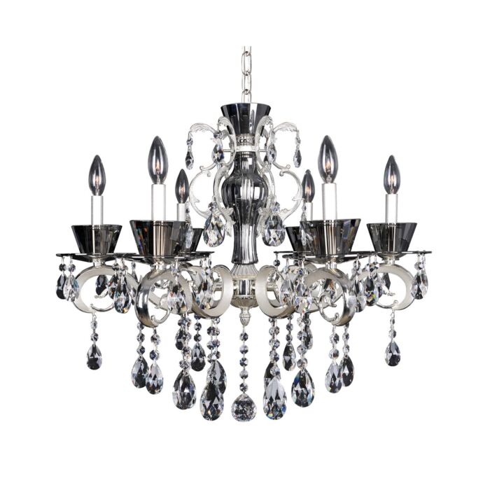 Allegri Locatelli 6 Light Contemporary Chandelier in Two Tone Silver