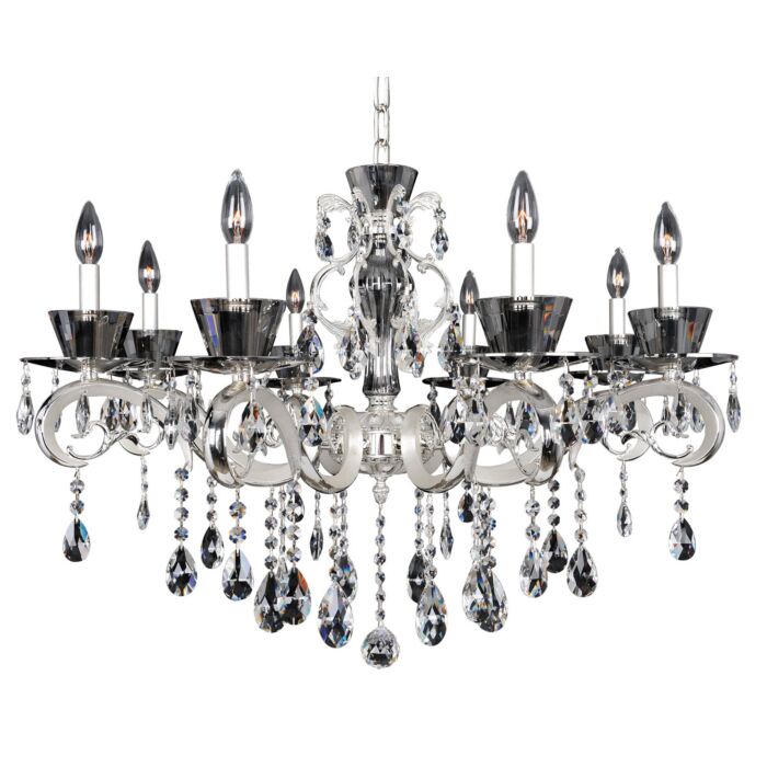 Allegri Locatelli 8 Light Contemporary Chandelier in Two Tone Silver