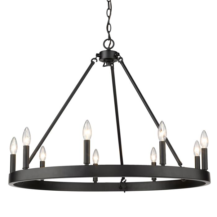 Golden Alastair 9 Light Transitional Chandelier in Matte Black