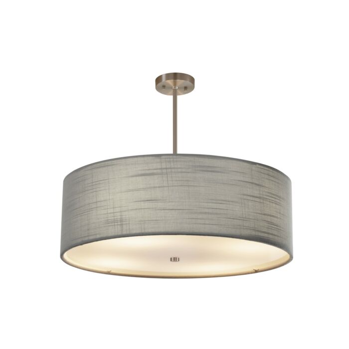 Textile 6-Light Drum Pendant in Pewter