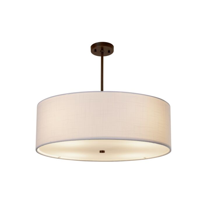 Textile 6-Light Drum Pendant in Bronze / Dark