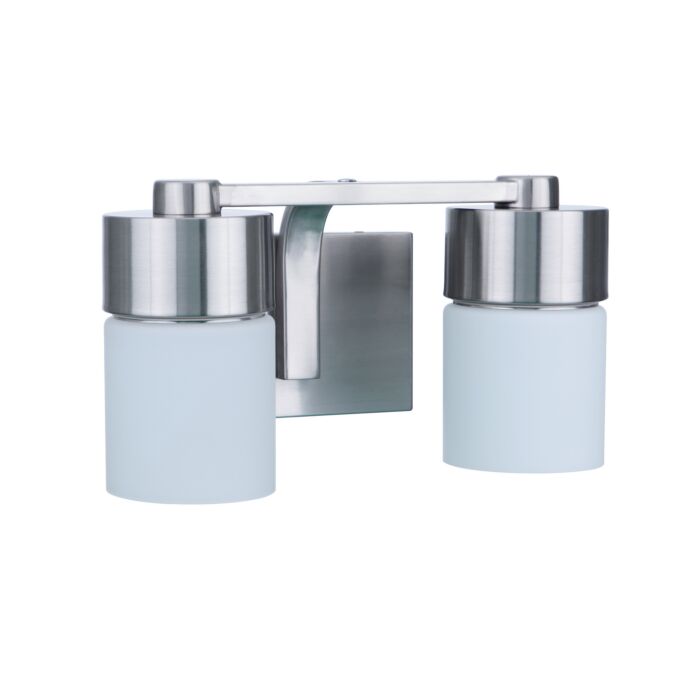 District 2-Light Bathroom Vanity Light in Brushed Polished Nickel