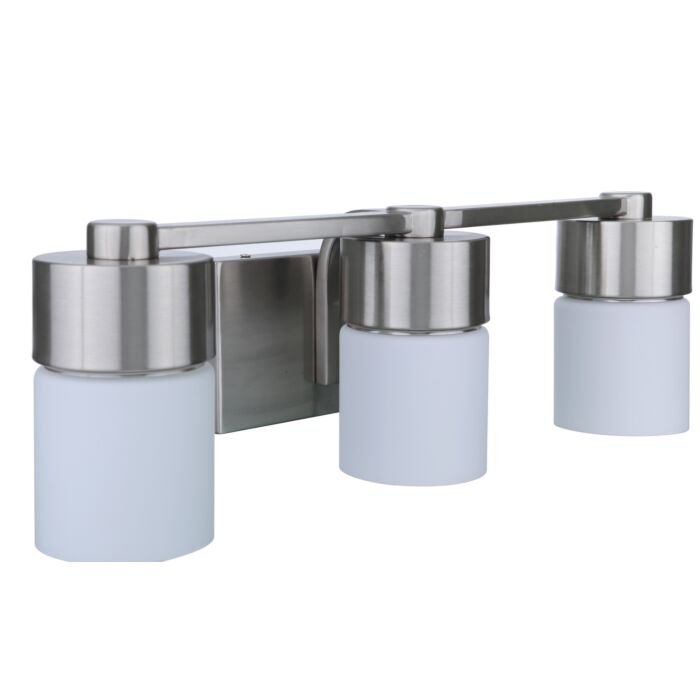 District 3-Light Bathroom Vanity Light in Brushed Polished Nickel