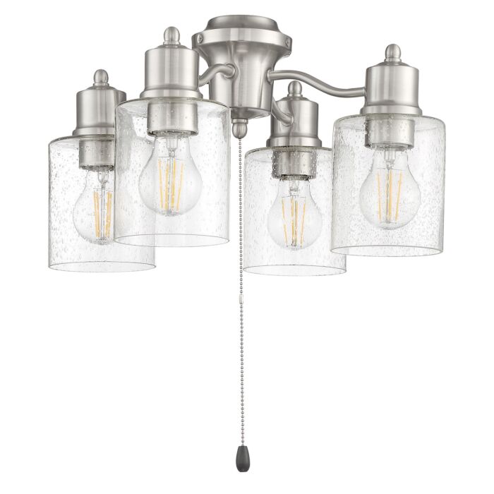 Light Kit-Armed 4-Light LED Fan Light Kit in Brushed Polished Nickel