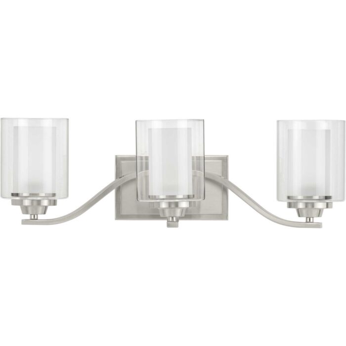 Kene 3-Light Bathroom Vanity Light in Brushed Nickel