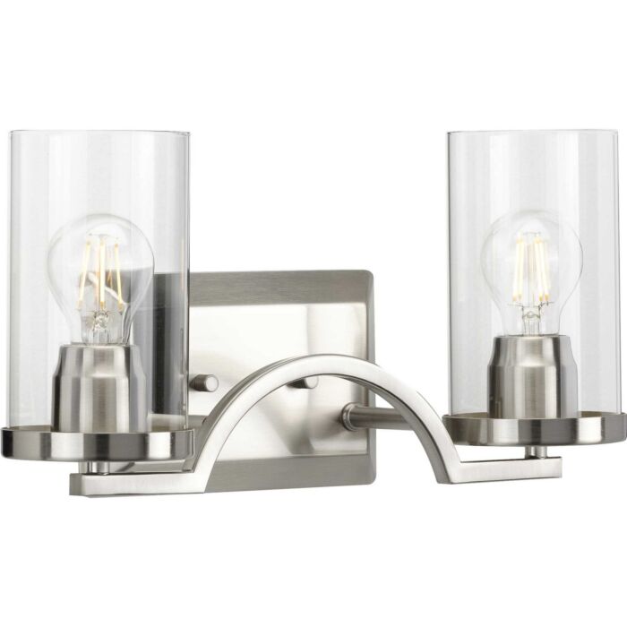 Lassiter 2-Light Bathroom Vanity Light in Brushed Nickel