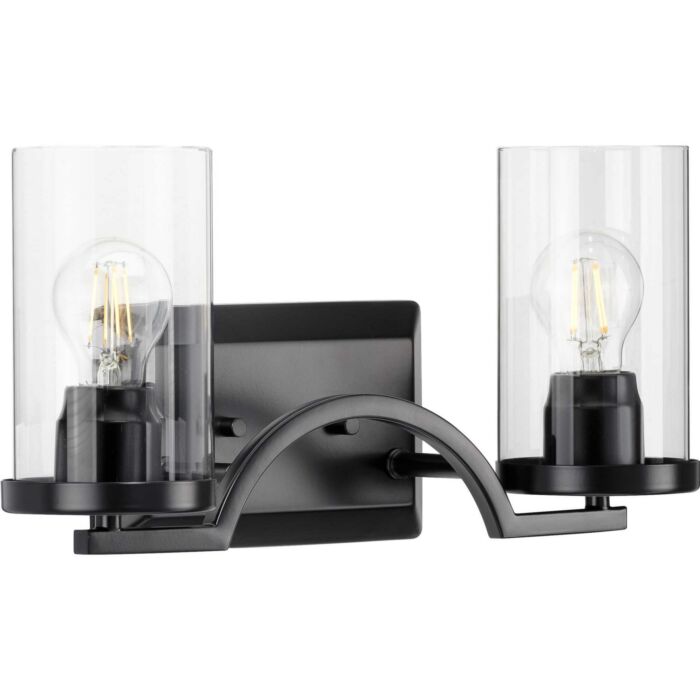 Lassiter 2-Light Bathroom Vanity Light in Black