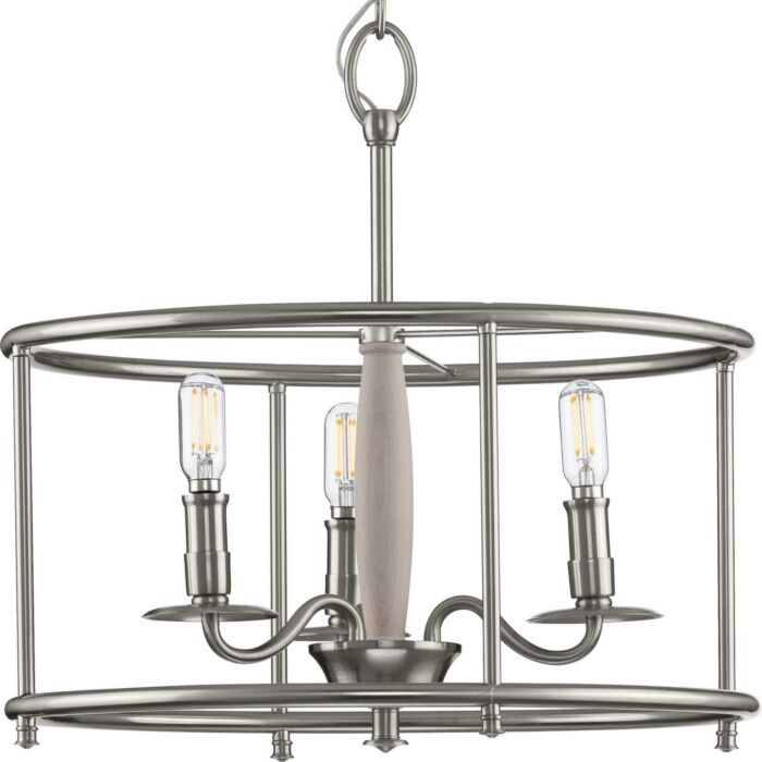 Durrell 3-Light Semi-Flush Convertible in Brushed Nickel